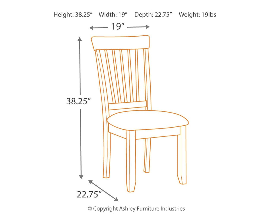 Berringer - Rustic Brown - Silla auxiliar para comedor UPH (juego de 2)