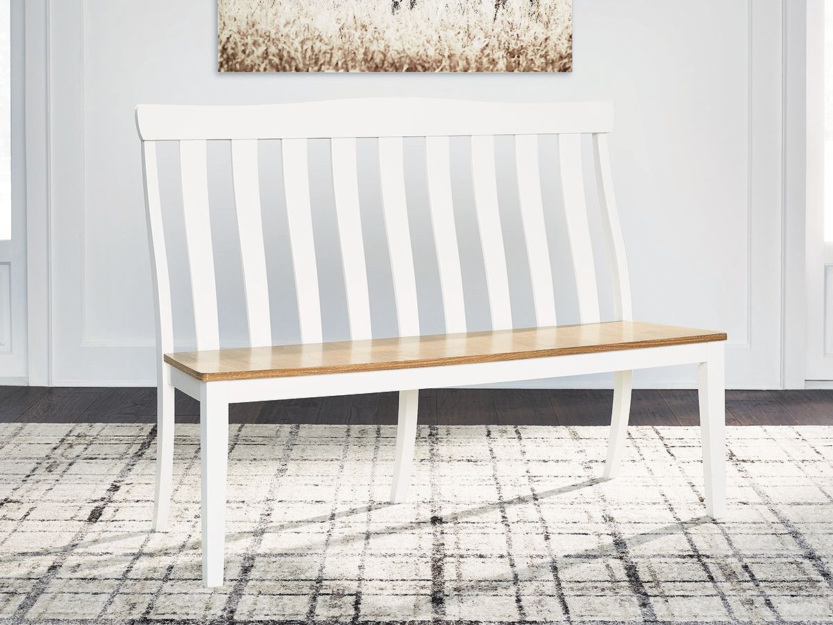 Ashbryn - Blanco / Natural - Silla de comedor doble