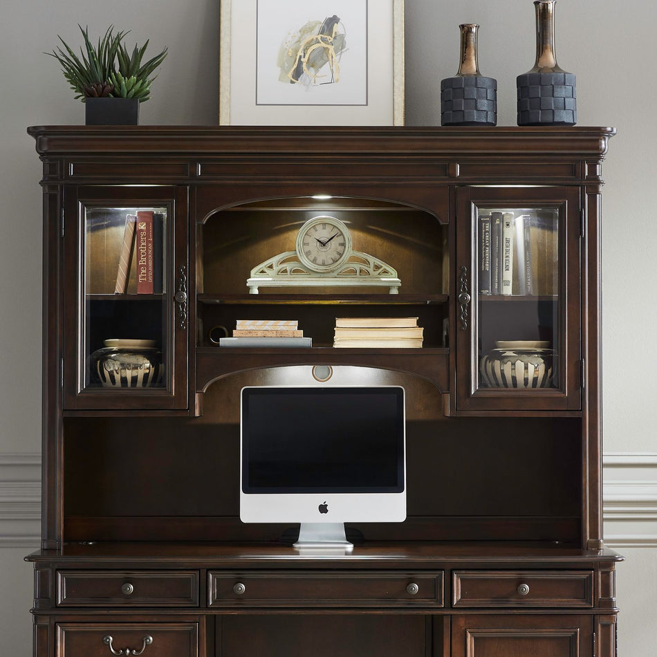 Brayton Manor - Jr Executive Credenza Hutch - Cognac