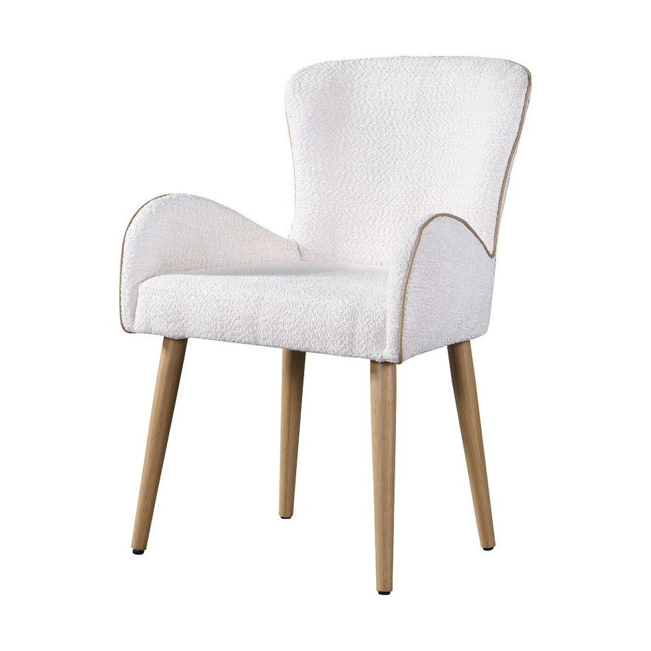 Qwin - Side Chair (Set of 2) - Beige Boucle & Oak