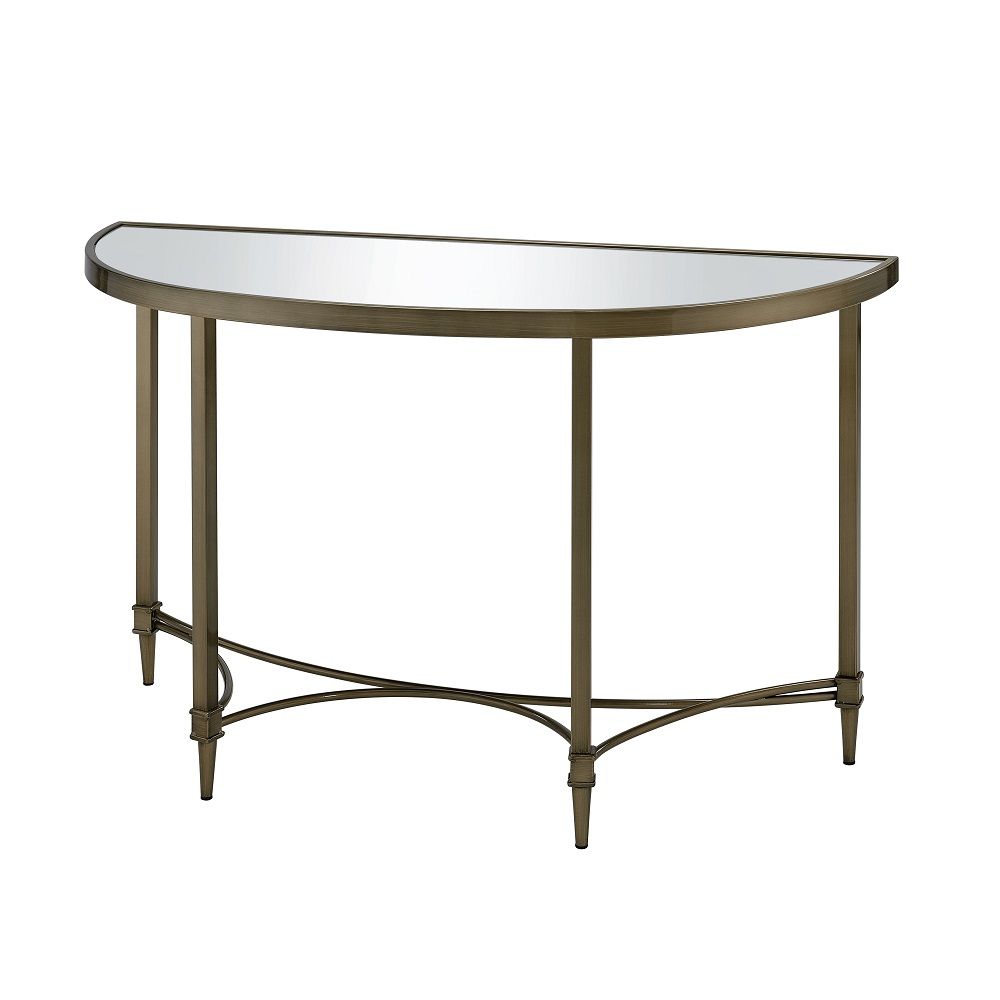 Aditya - Console Table With Mirror - Mirrored & Antique Brass