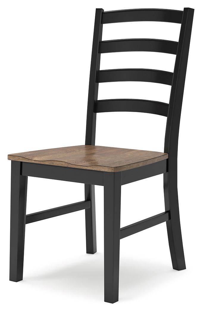 Wildenauer - Marrón / Negro - Silla auxiliar para comedor (juego de 2)