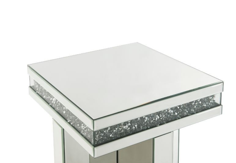 Noralie - Mesa auxiliar - Espejo y diamantes falsos - Madera - 24"