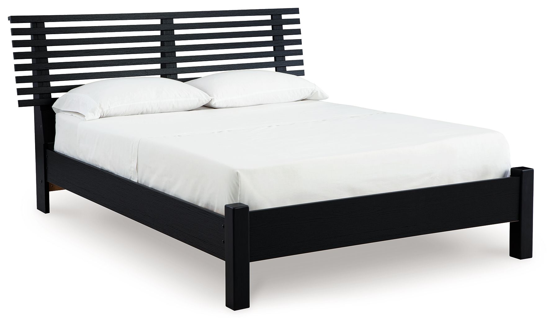 Danziar - Cama con paneles de láminas y pie de cama bajo