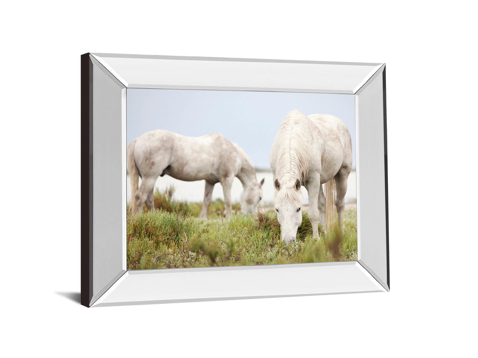 Peace By Irene Suchocki - Mirror Framed Print Wall Art - White