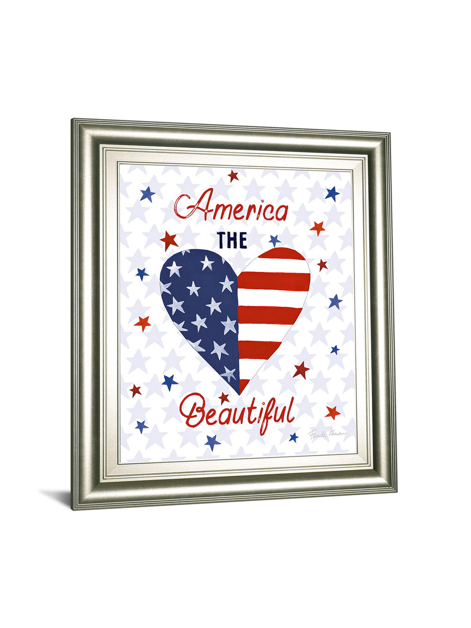 America The Beautiful II By Farida Zaman - Framed Print Wall Art - Pearl Silver