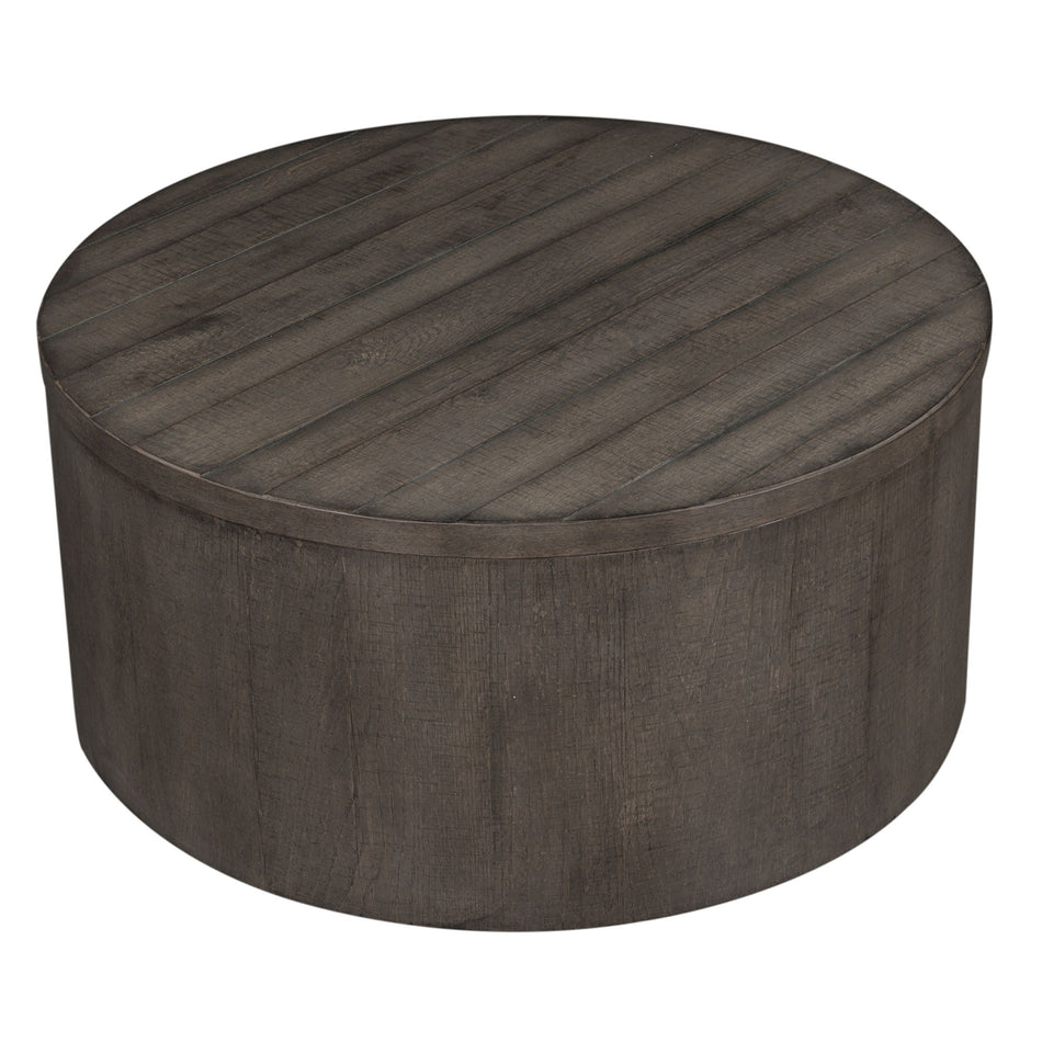 Modern Farmhouse - Drum Cocktail Table - Dusty Charcoal