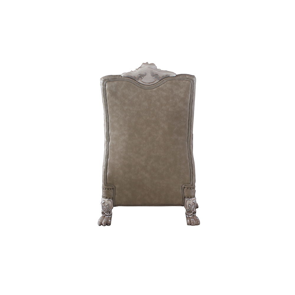 Dresden - Silla decorativa - Blanco hueso vintage y PU
