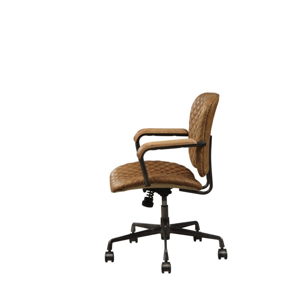 Josi - Silla de oficina ejecutiva - Cuero de grano superior color café