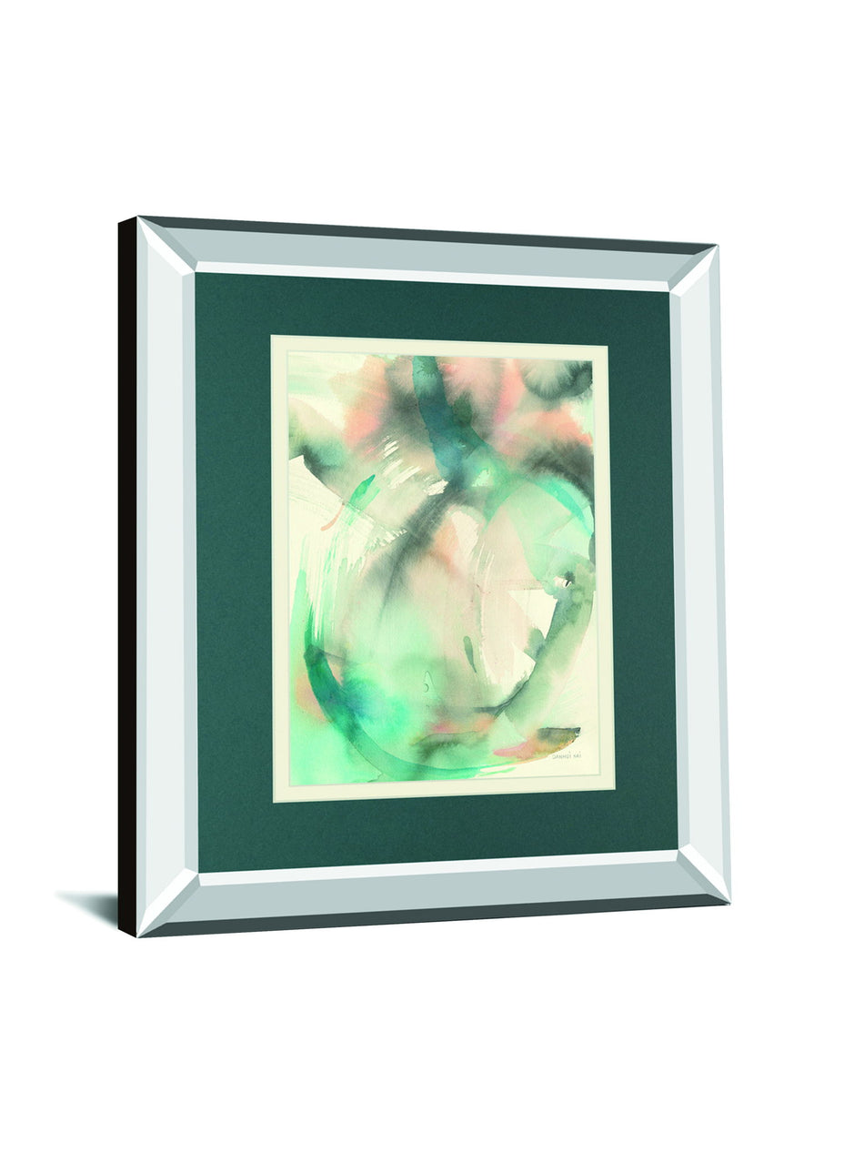 In Motion II By Danhui Nai Mirrored Frame - Blue