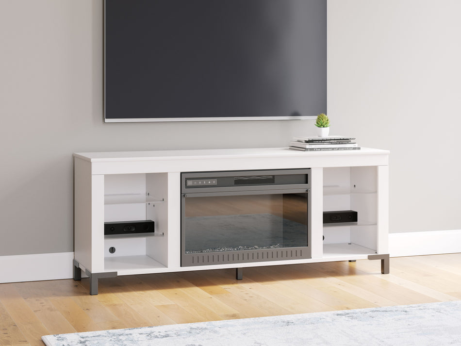 Brollevi - Blanco - Mueble de TV con Chimenea