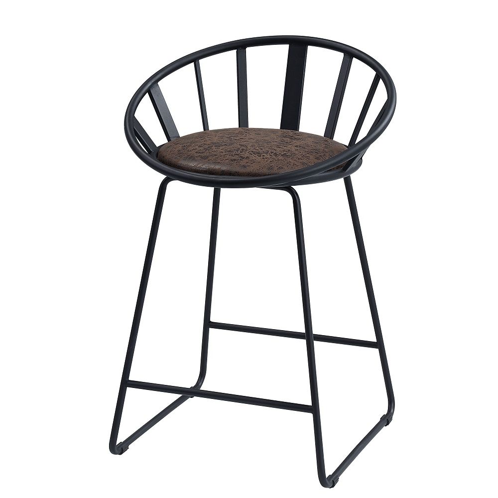 Zudora - Counter Height Chair (Set of 2) - Synthetic Leather & Black