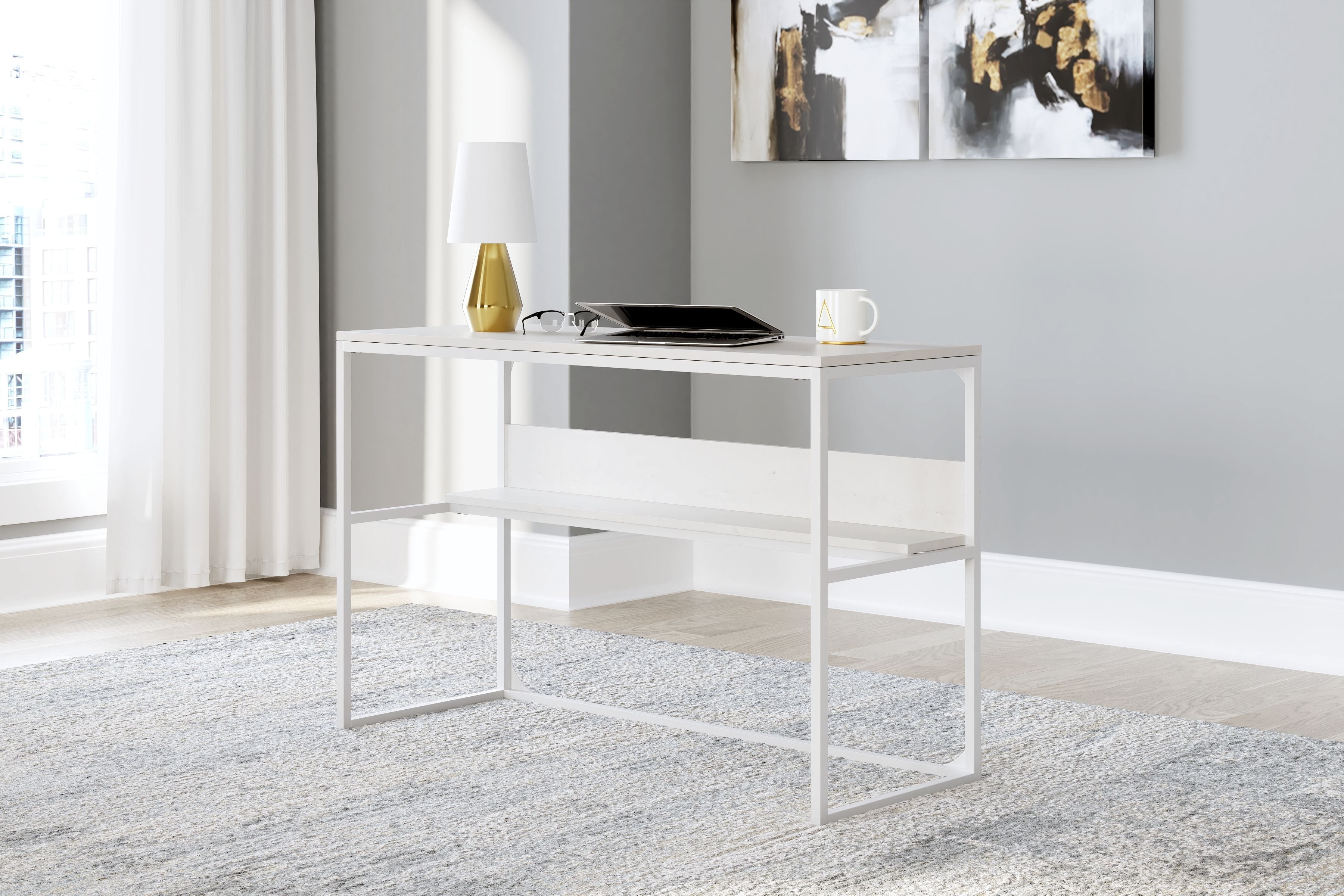 Escritorio para oficina en casa Deznee, color blanco, de 48"