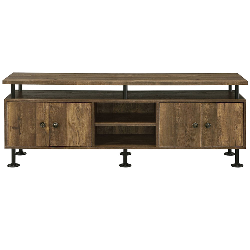 Ensata II - Mueble de TV - Acabado en roble rústico y negro