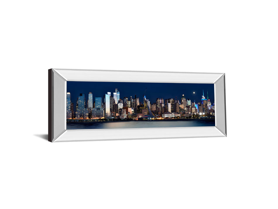 New York At Night Xi By James Mcloughlin - Mirror Framed Print Wall Art - Black