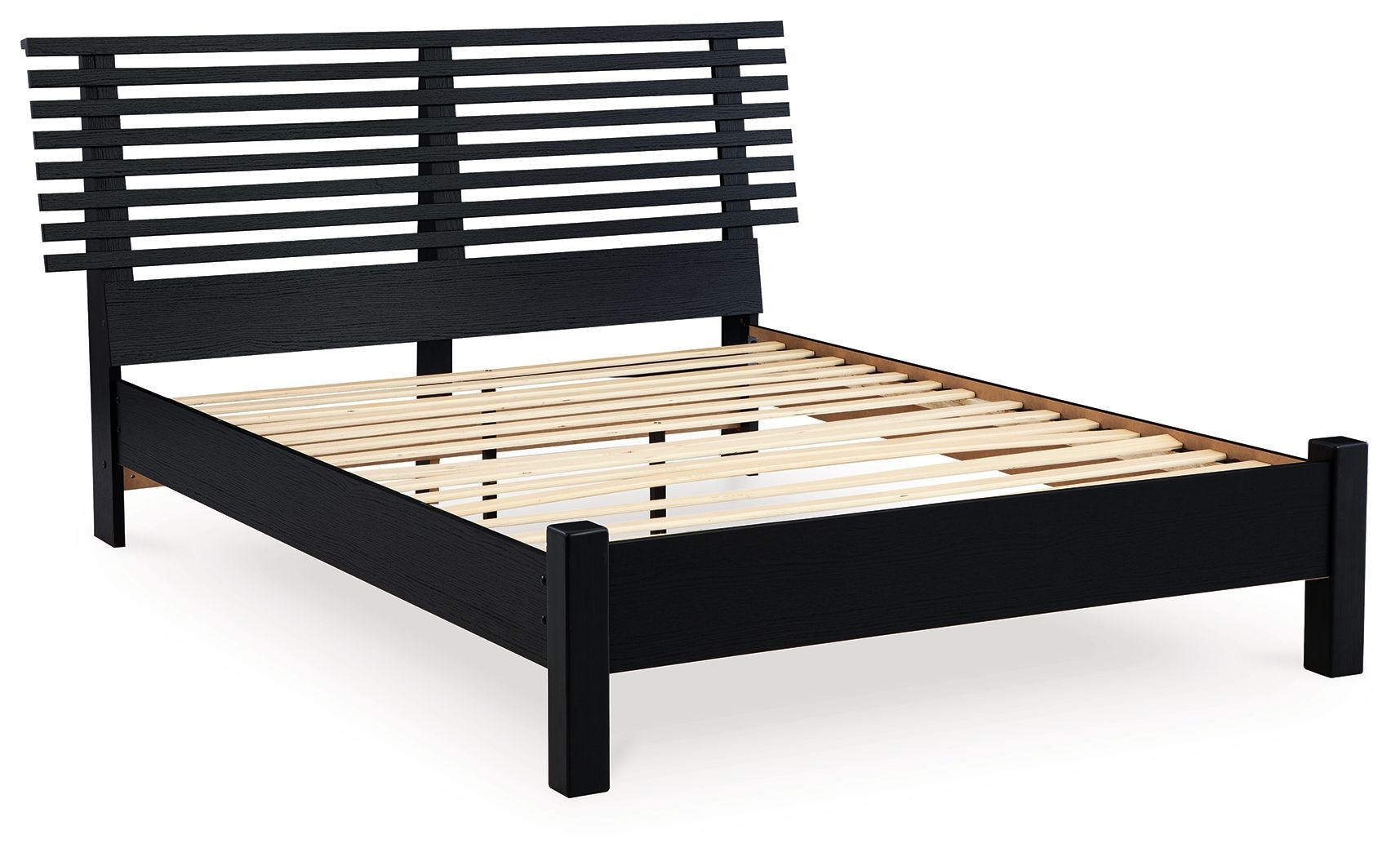 Danziar - Cama con paneles de láminas y pie de cama bajo