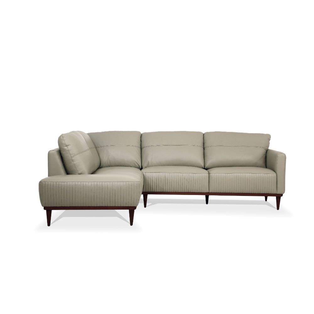 Tampa - Sectional Sofa - Airy Green Leather - 33"