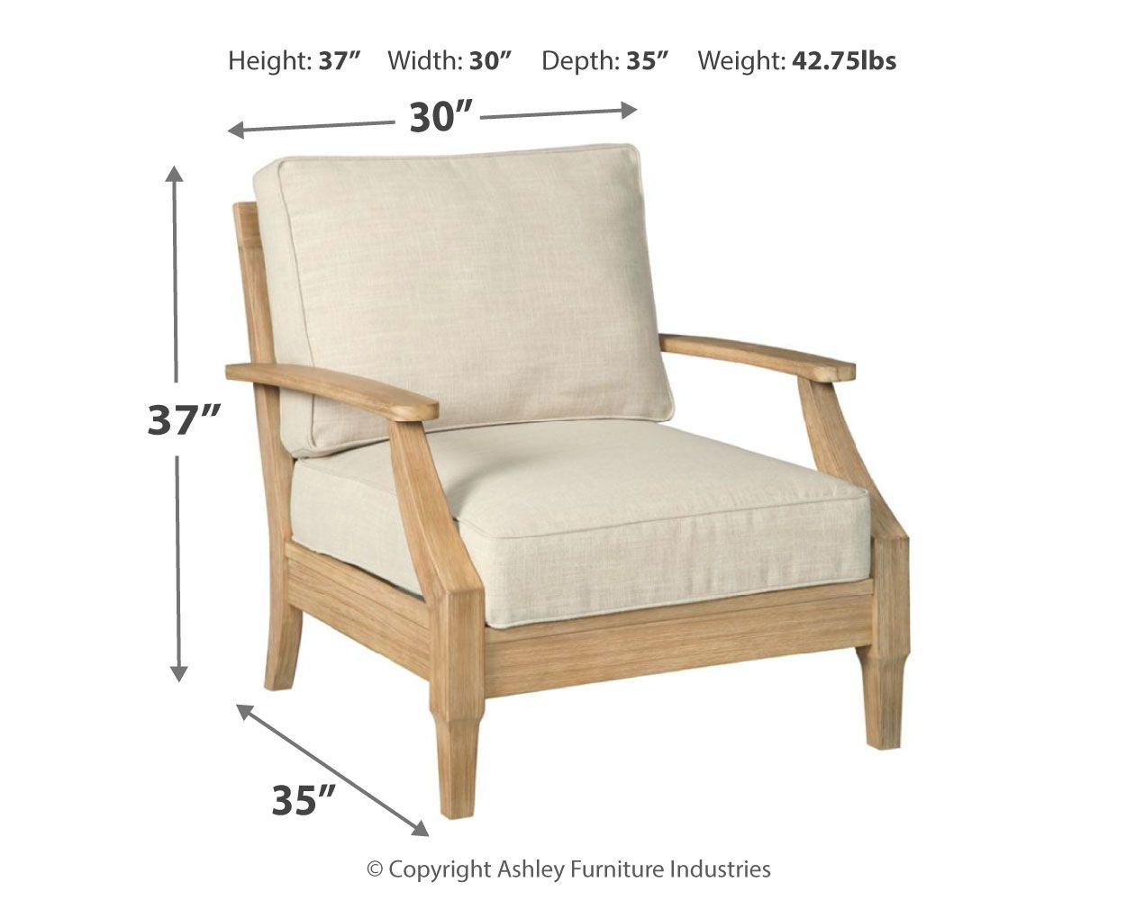Clare - Beige - Sillón con cojín