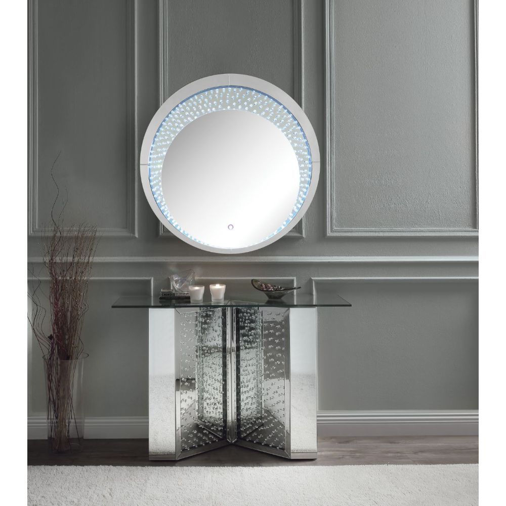 Nysa - Mesa auxiliar - Plata perlada - Madera - 32"
