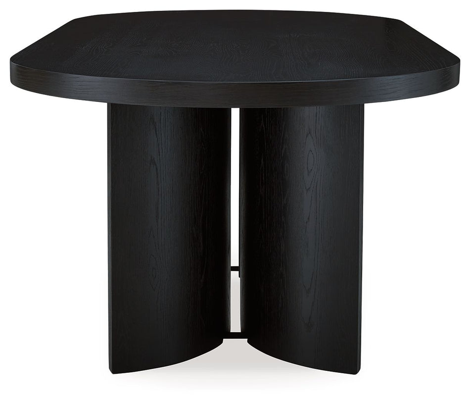 Mesa de comedor ovalada Rowanbeck - Negra