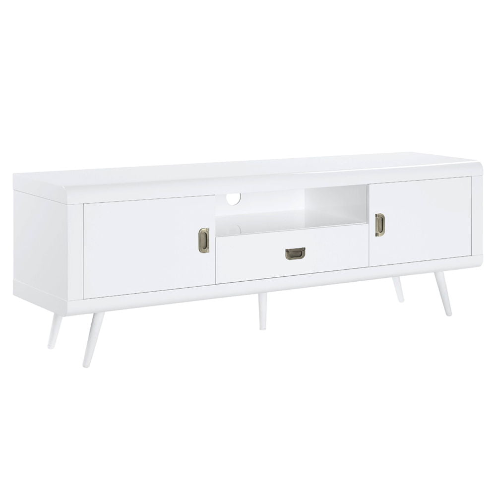 Pagan - Mueble de TV - Acabado blanco de alto brillo