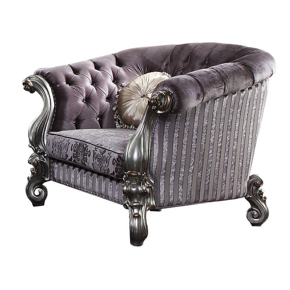 Versalles - Silla - Terciopelo y platino antiguo - 39"