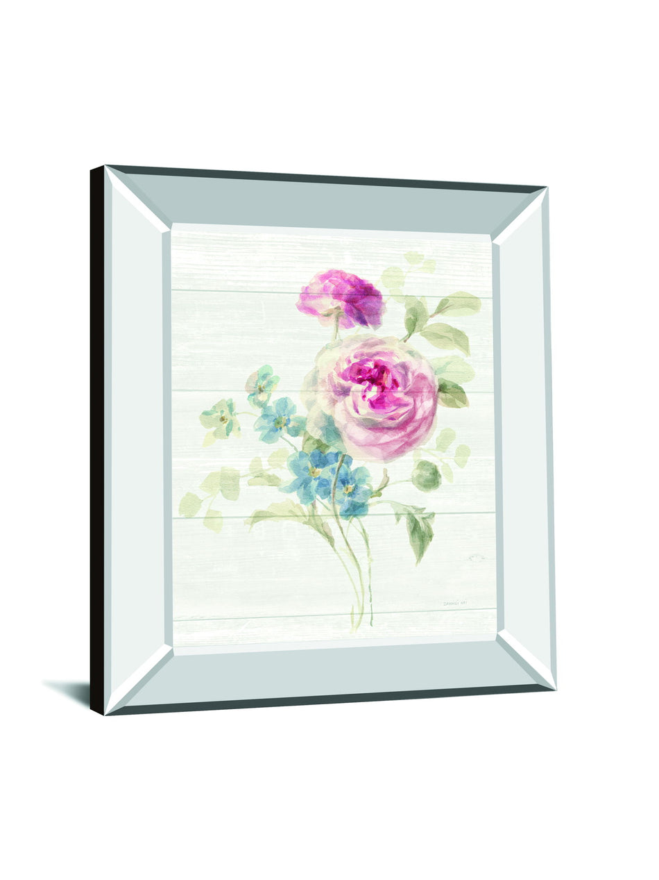 Cottage Garden II Shiplap By Danhui Nai - Mirror Framed Print Wall Art - White