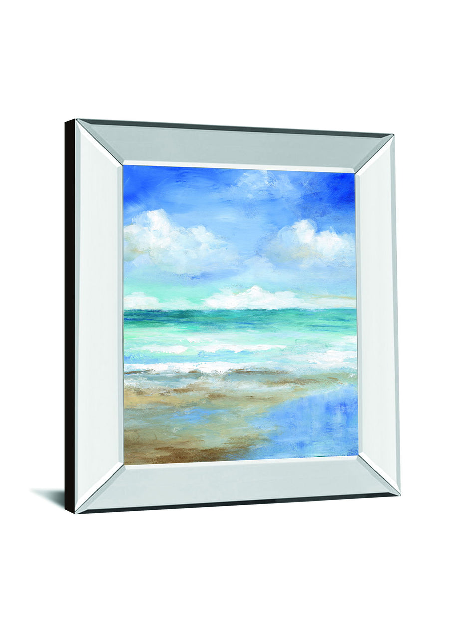 Washy Coast II By Nan - Mirror Framed Print Wall Art - Blue