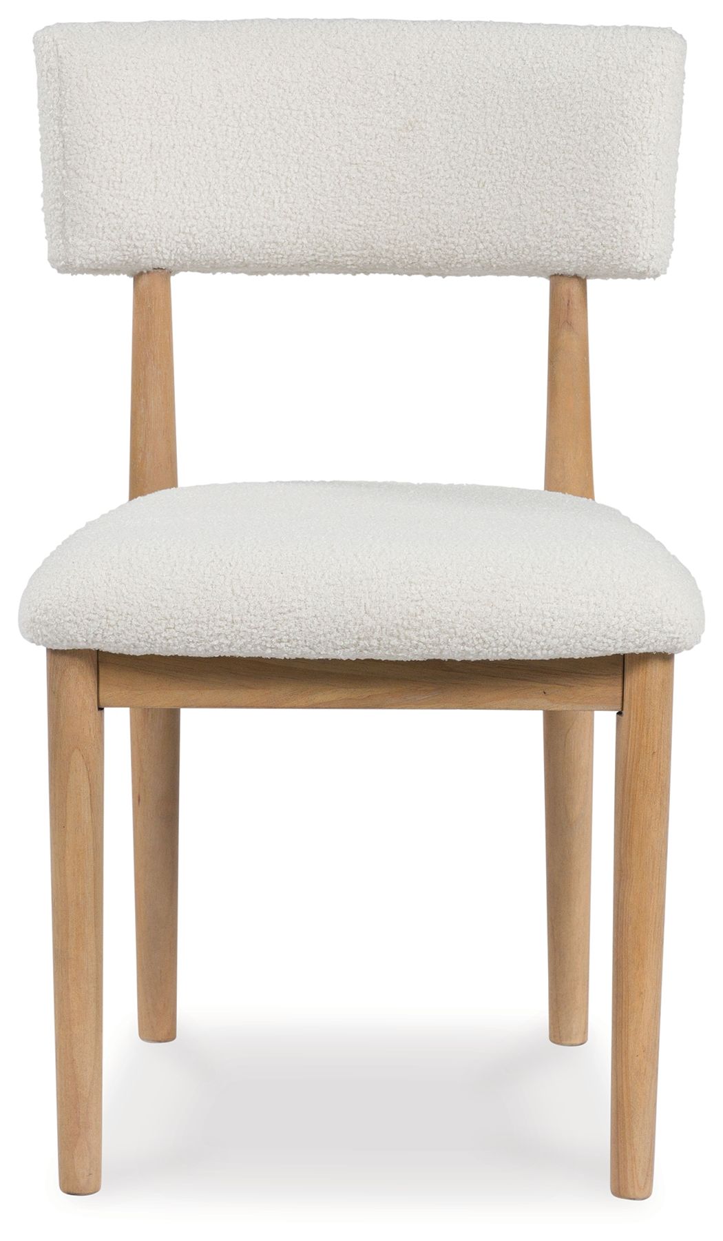 Sawdyn - Silla de comedor tapizada en blanco y marrón claro (juego de 2)