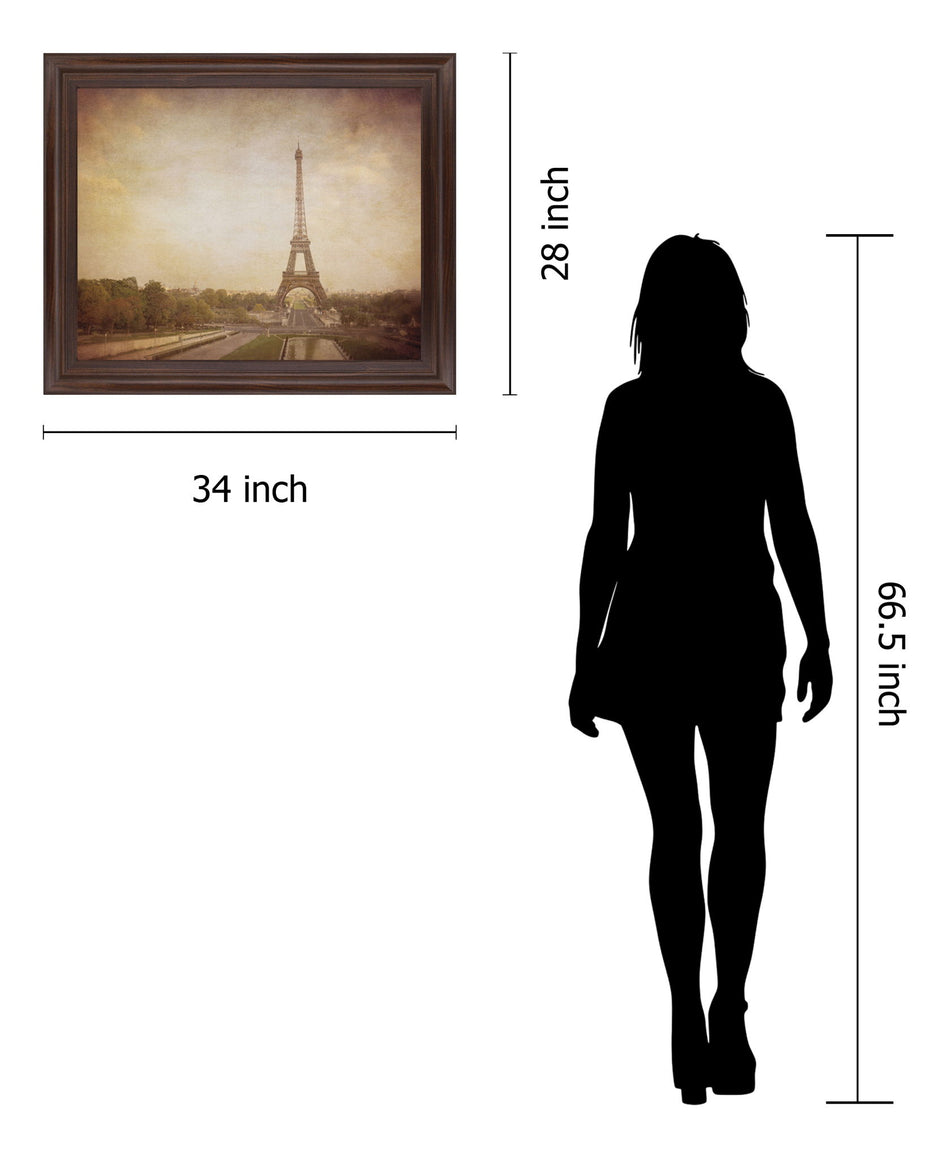 Sepia Eiffel View - 28" x 34" Framed Wall Art