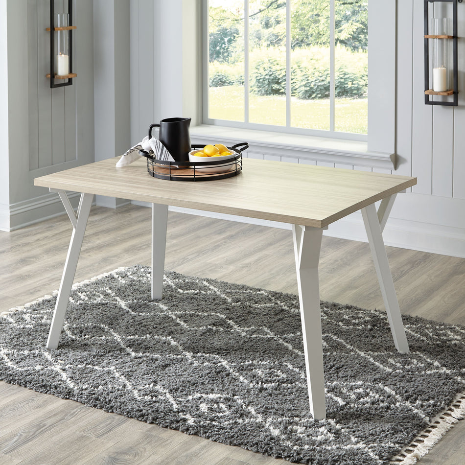 Mesa de comedor rectangular Grannen - Blanca