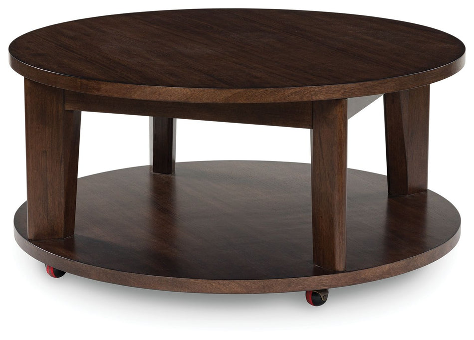Mesa de cóctel redonda Korestone 2 en marrón oscuro