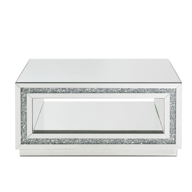 Noralie - Mesa de centro - Espejo y diamantes falsos - 18"