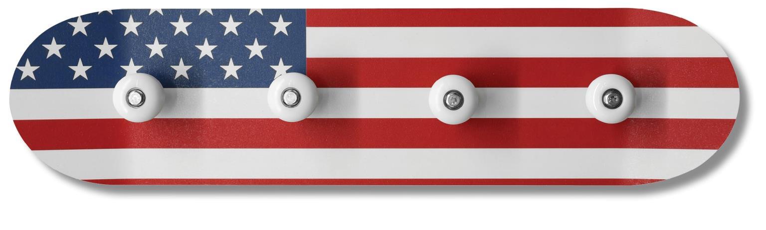 Stars & Stripes Hooks - 8" x 31" Framed Wall Art