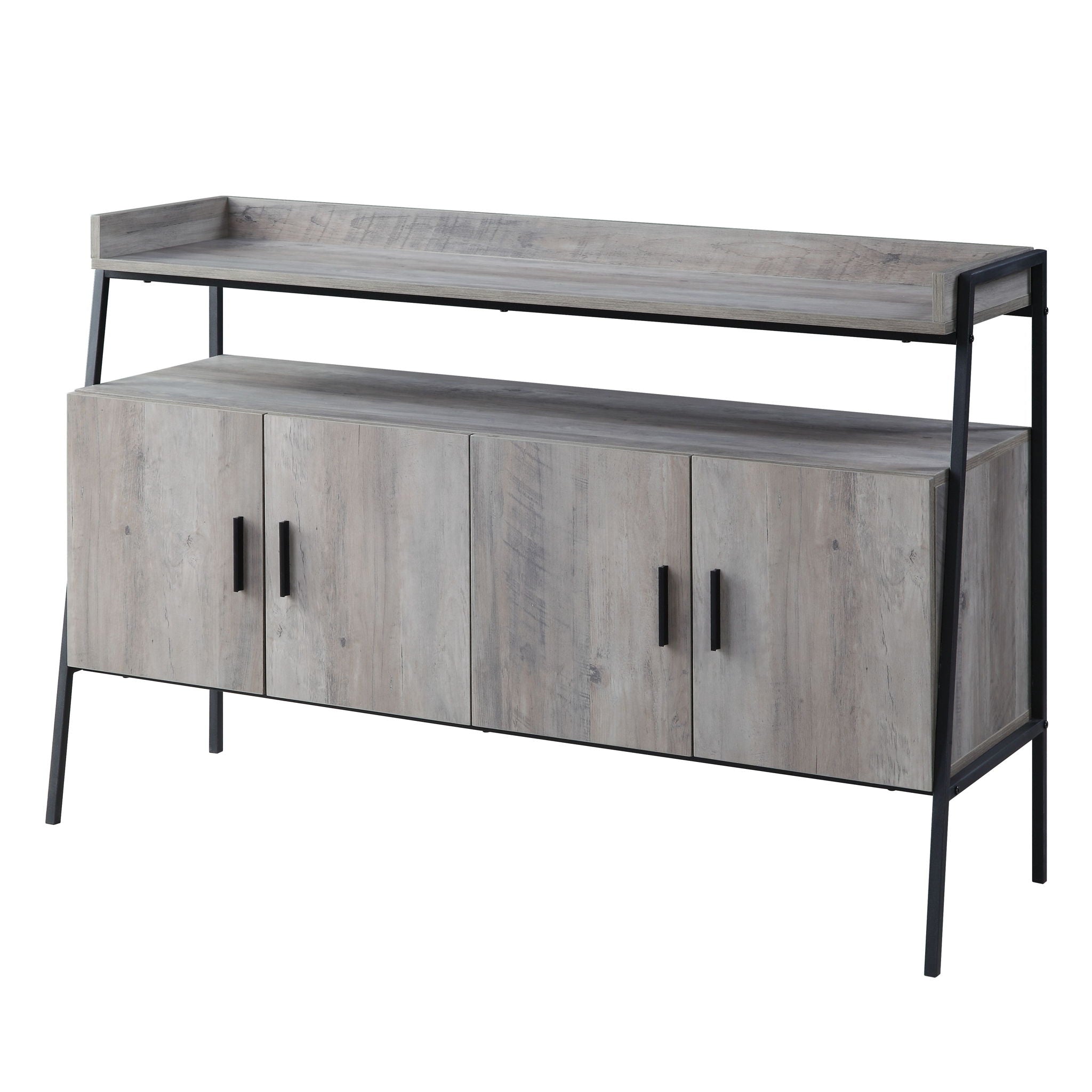 Samiya - Mueble de TV - Acabado en roble gris y negro