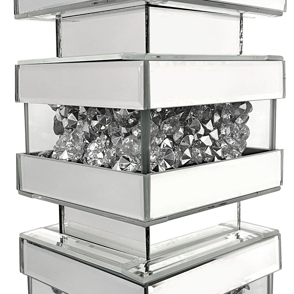 Noralie - Lámpara de mesa - Plata perlada - Cristal