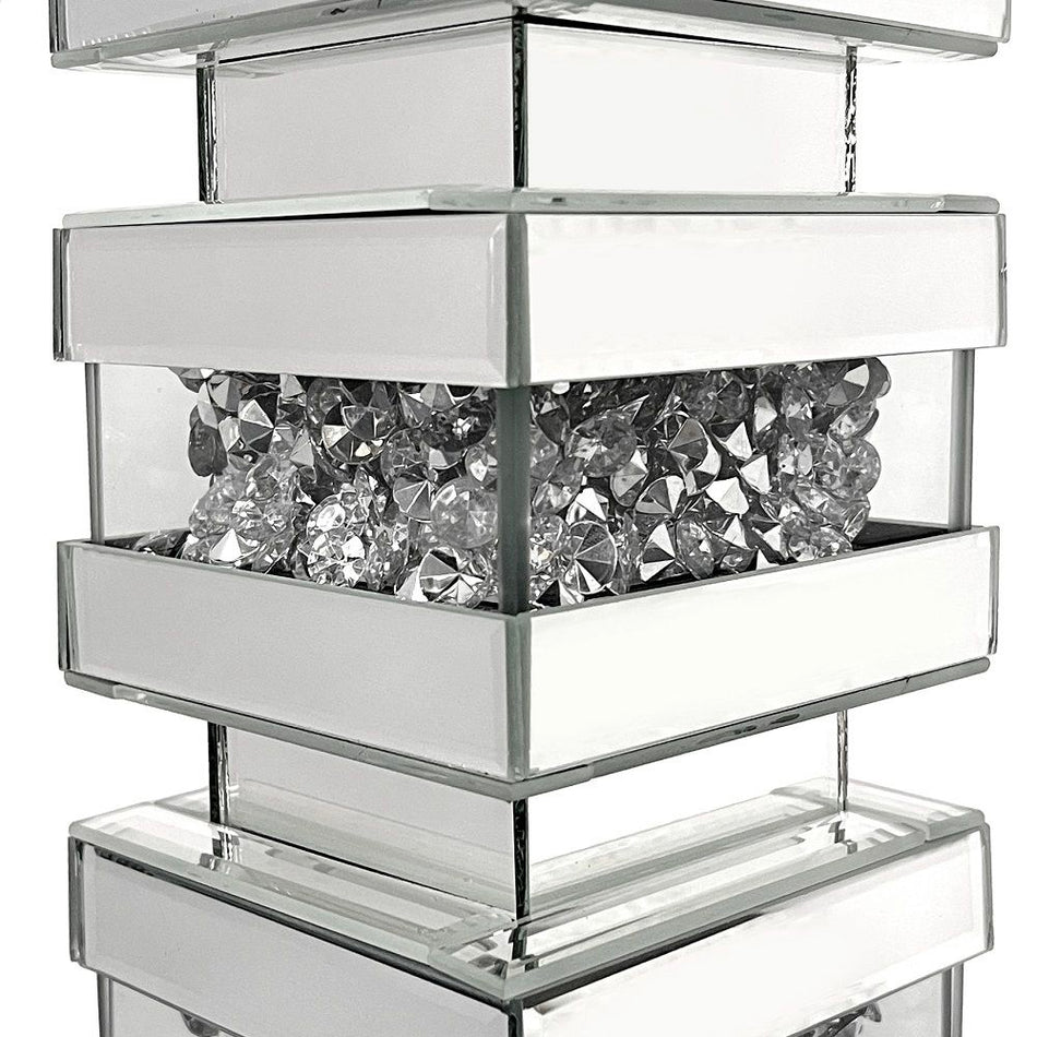 Noralie - Lámpara de mesa - Plata perlada - Cristal