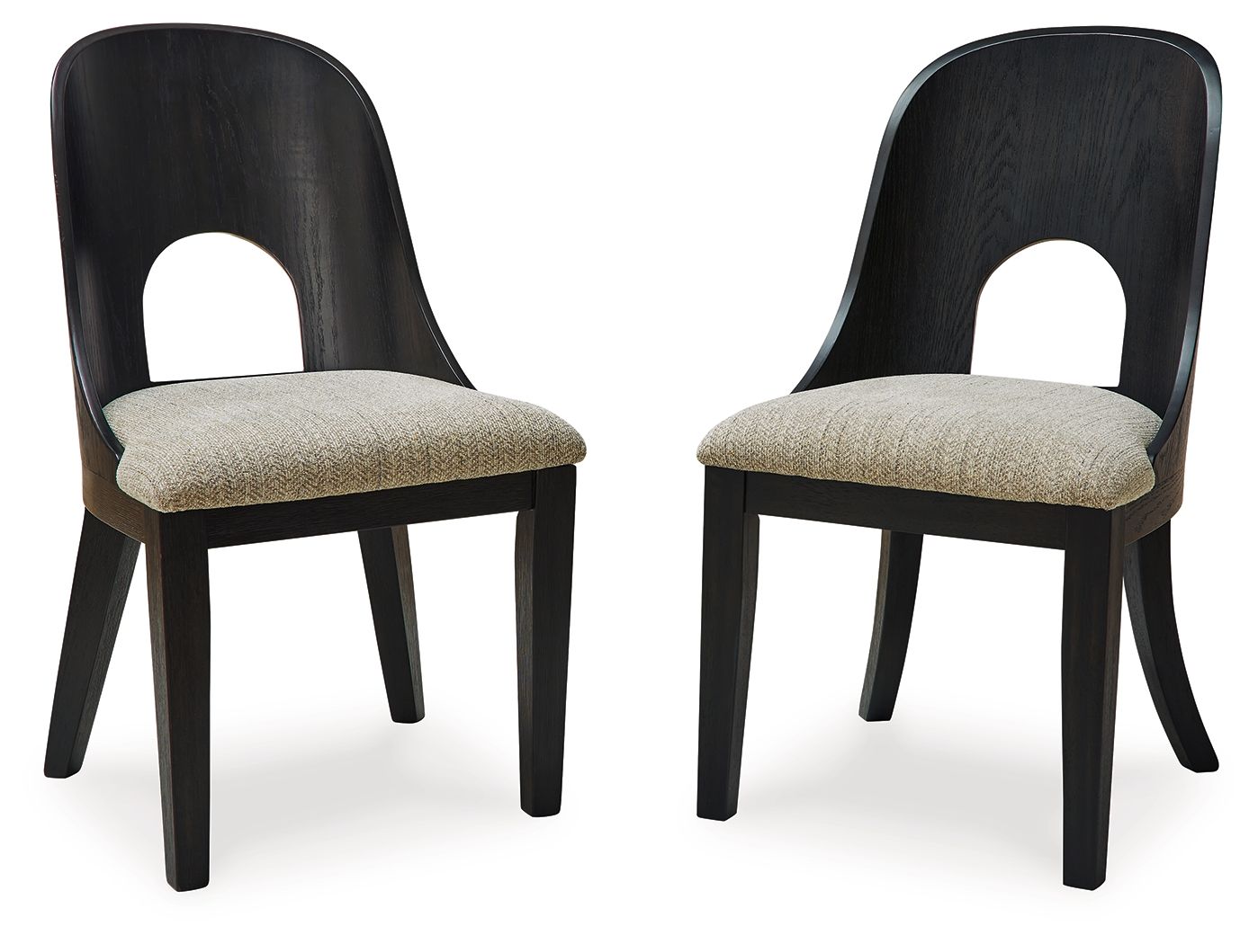 Rowanbeck - Gris / Negro - Silla de comedor tapizada (juego de 2)