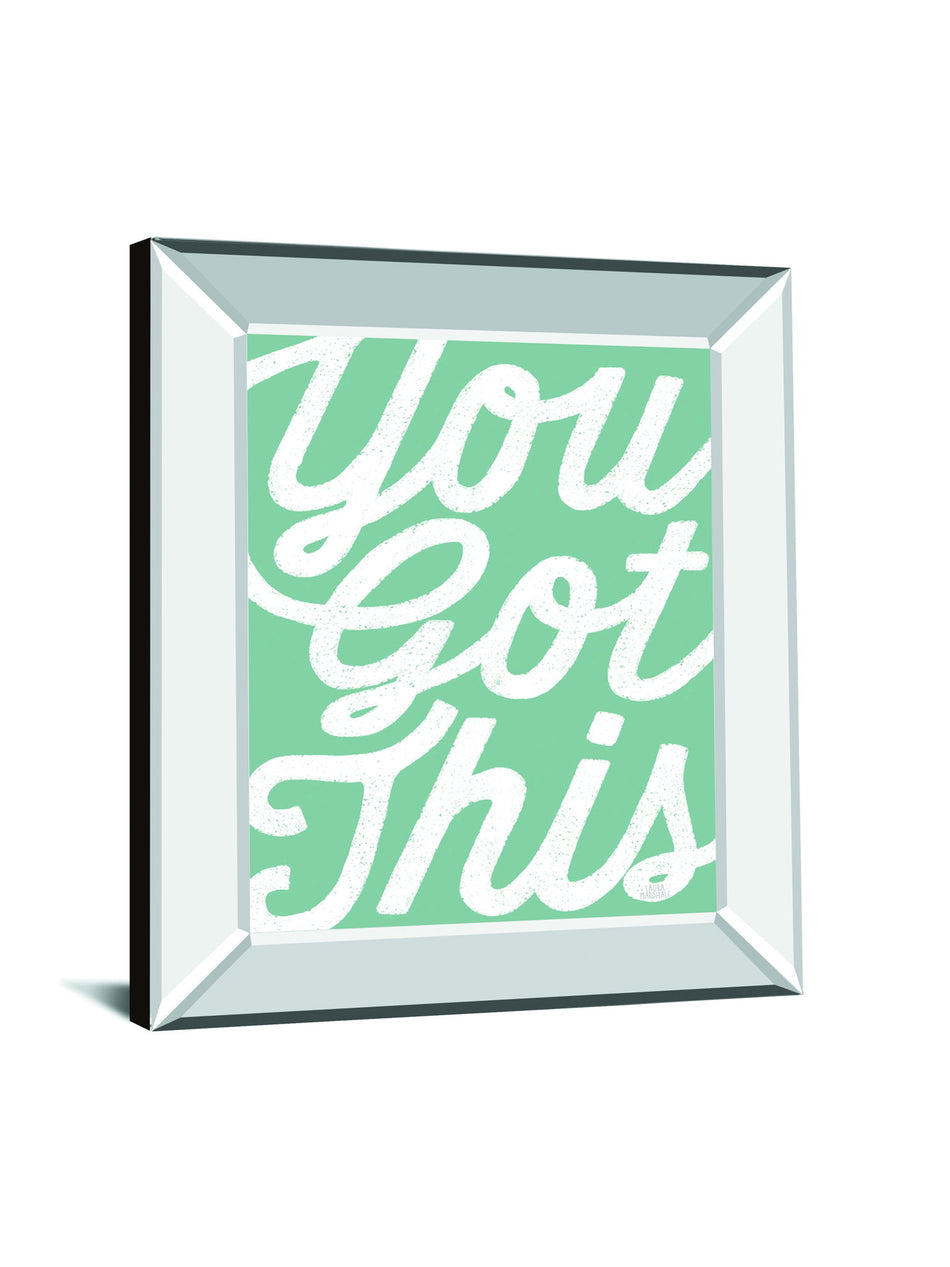 Positivity VII By Laura Marshall - Mirror Framed Print Wall Art - Green