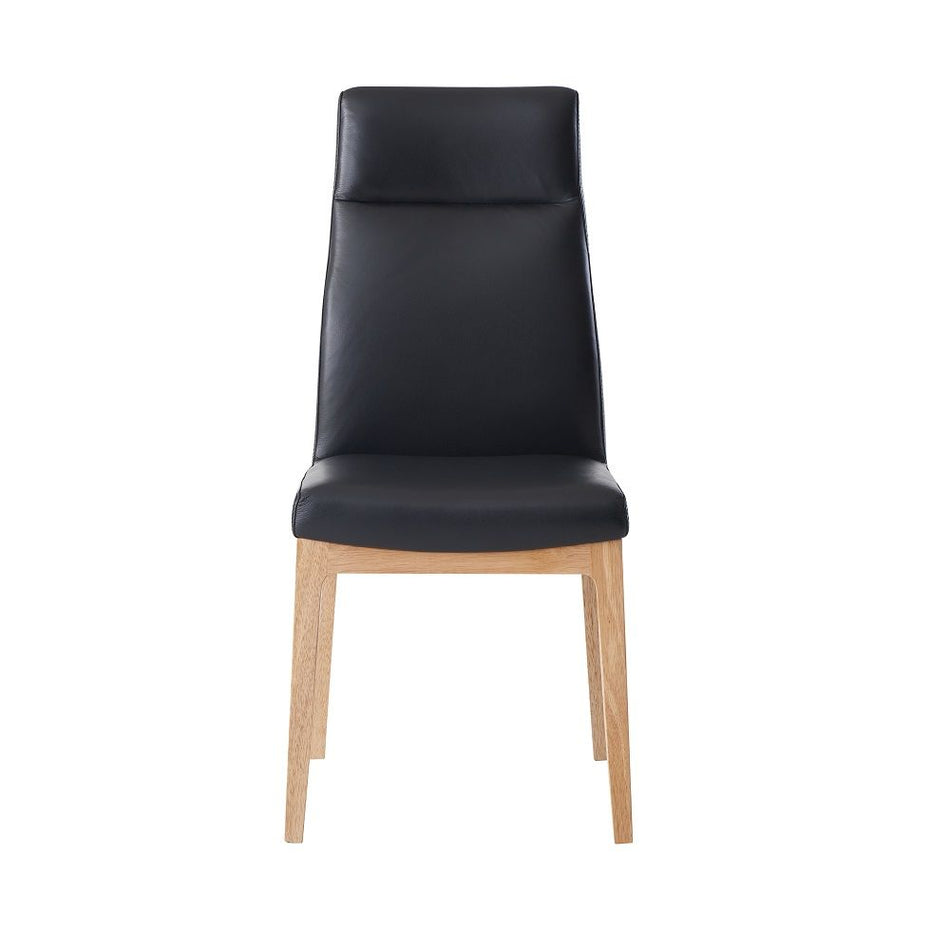 Raquan - Side Chair (Set of 2) - Black Leather & Walnut