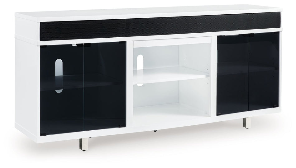 Gardoni - XL TV Stand With Fireplace Option - White / Black