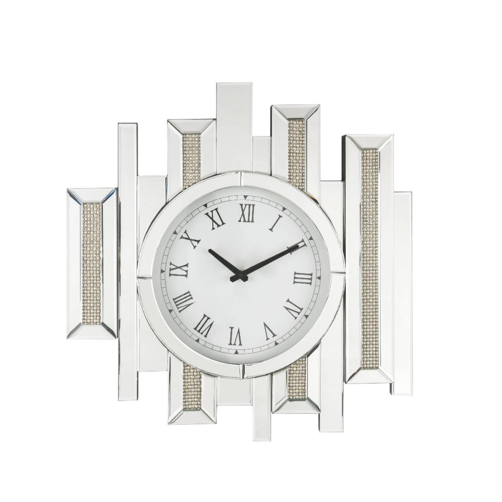 Lavina - Reloj de pared - Espejo y diamantes falsos - 22"