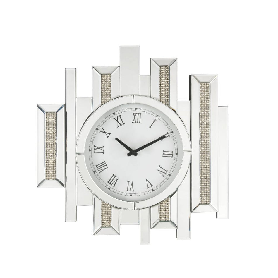 Lavina - Reloj de pared - Espejo y diamantes falsos - 22"