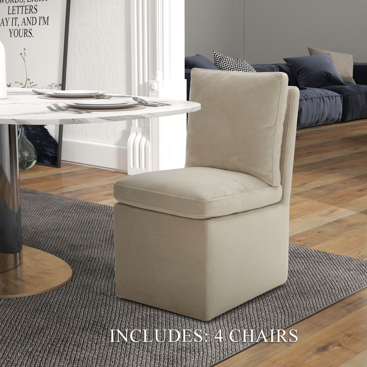 Accent Dining - Accent Dining Chairs With Casters (Set of 4)
