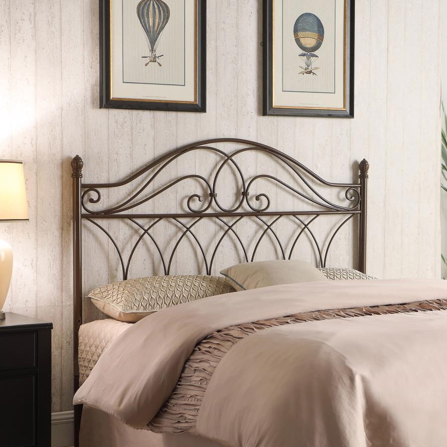 Zola - Metal Queen / Full Open Frame Headboard - Brown