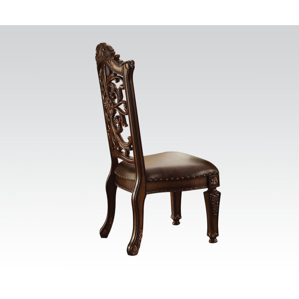 Vendome - Silla auxiliar (juego de 2) - PU y madera de cerezo - 48"
