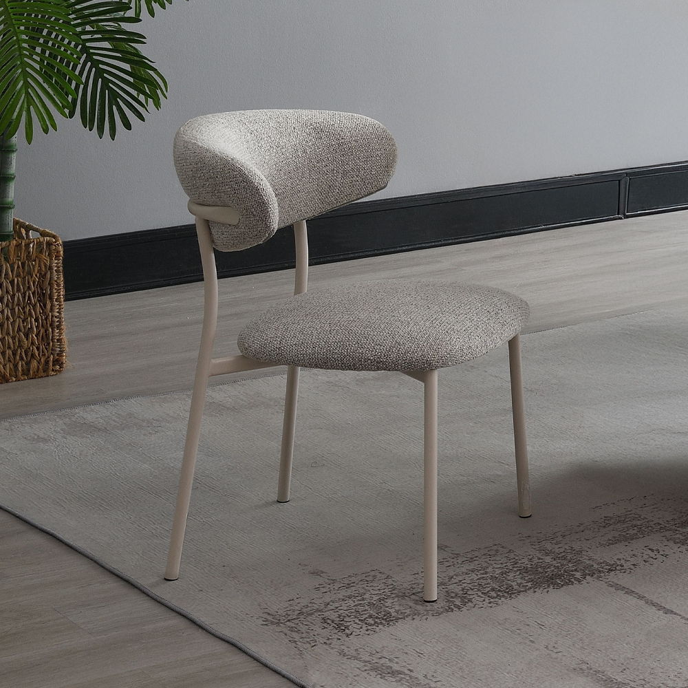 Kalam - Side Chair (Set of 2) - Gray Fabric & Beige