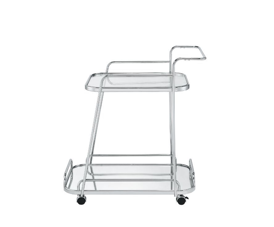 Aegis - Carrito de servicio - Acabado en vidrio transparente y cromo