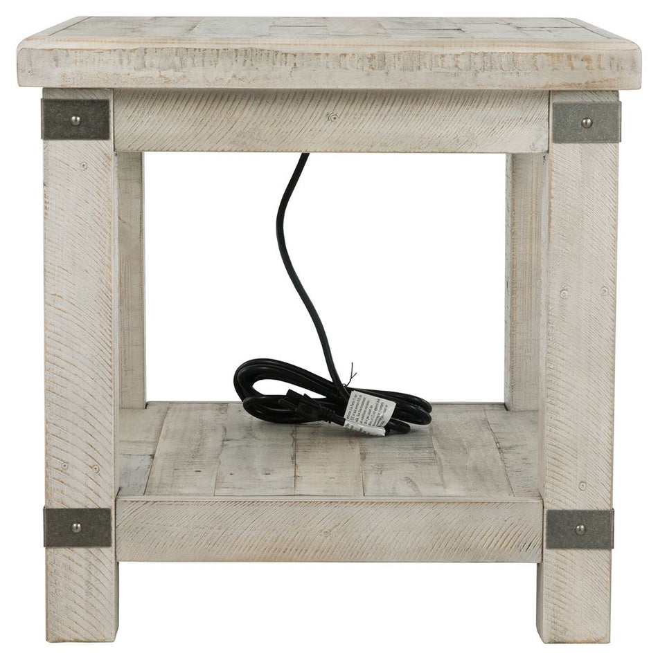 Carynhurst - Mesa auxiliar rectangular de color gris lavado blanco