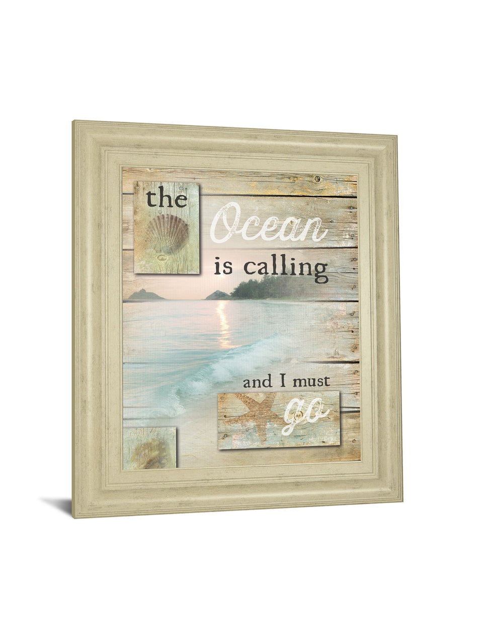 The Ocean Is Calling By Marla Rae - Framed Print Wall Art - Pearl Silver